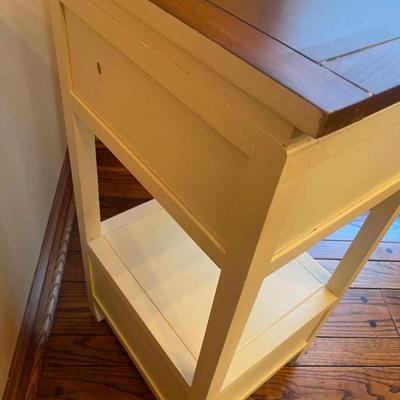 One Drawer Accent Table with Pull Out Basket