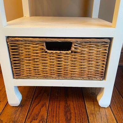One Drawer Accent Table with Pull Out Basket