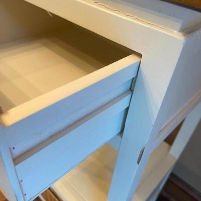 One Drawer Accent Table with Pull Out Basket