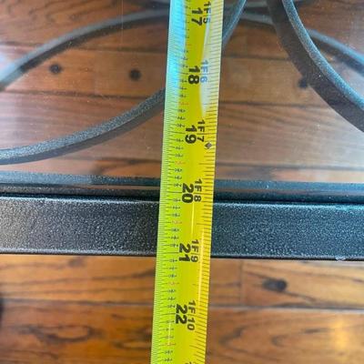 Scrolling Metal and Glass Rectangular Coffee Table