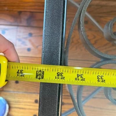 Scrolling Metal and Glass Rectangular Coffee Table