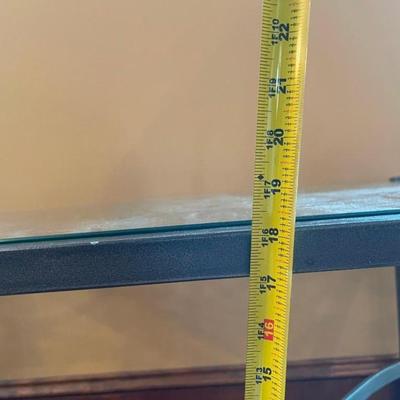 Scrolling Metal and Glass Rectangular Coffee Table