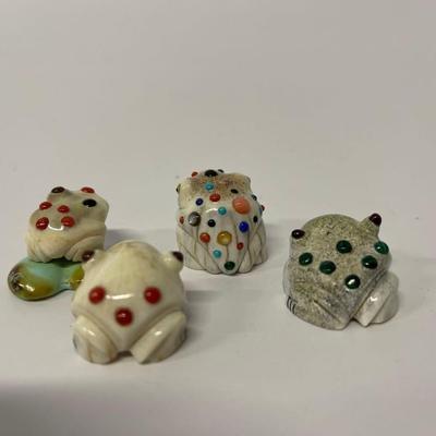 Lot of 4 Handmade Antler Frog Fetishes