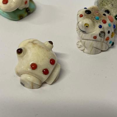 Lot of 4 Handmade Antler Frog Fetishes