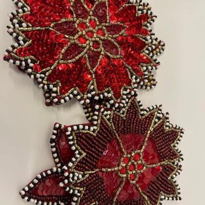 Set of 4 Mackenzie Childs Beaded Coasters