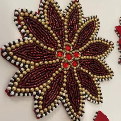 Set of 4 Mackenzie Childs Beaded Coasters