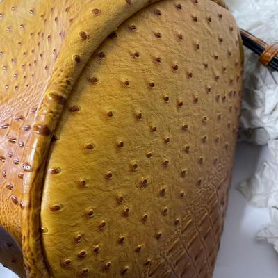 Ostrich Style Leather Handbag