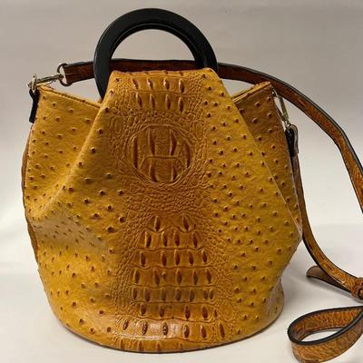 Ostrich Style Leather Handbag