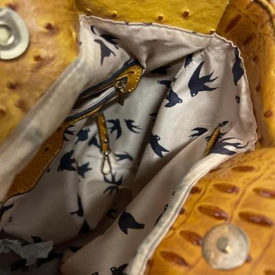 Ostrich Style Leather Handbag