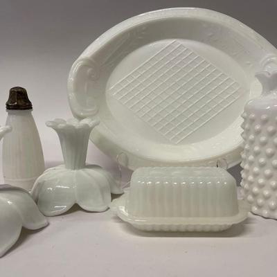 Lot of Vintage Milk Glass