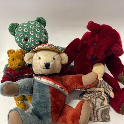 Lot of Vintage Teddy Bears, Including Vera Bradley