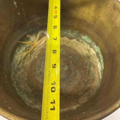 Vintage Brass Pot with Metal Handle