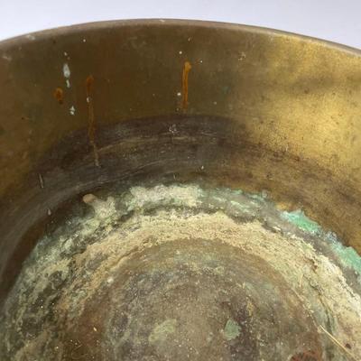 Vintage Brass Pot with Metal Handle