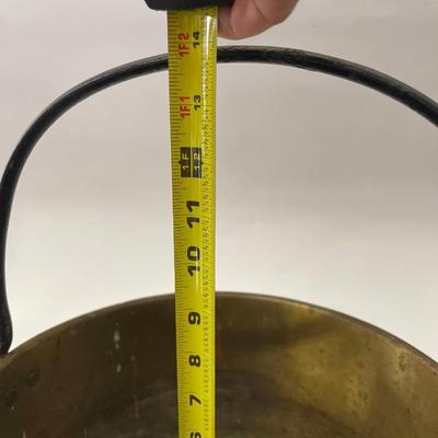 Vintage Brass Pot with Metal Handle