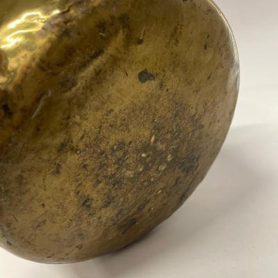 Vintage Brass Pot with Metal Handle