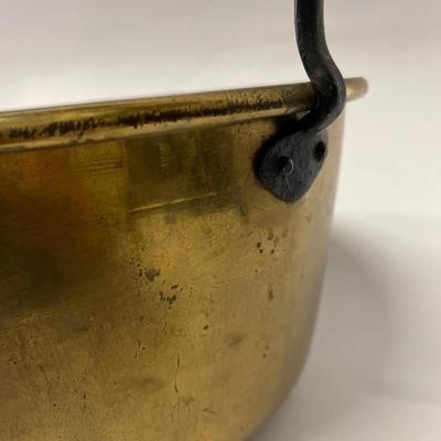 Vintage Brass Pot with Metal Handle