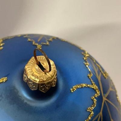 Lot of 3 Christopher Radko Hand Painted Round Christmas Ornaments
