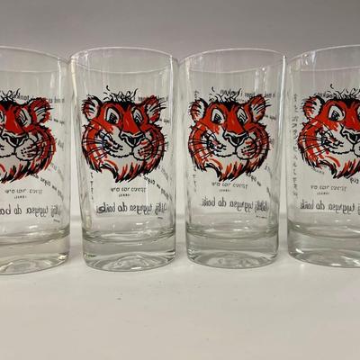 Set of 4 Vintage 1960's ESSO GAS Tiger in your tank, Drinking Glasses