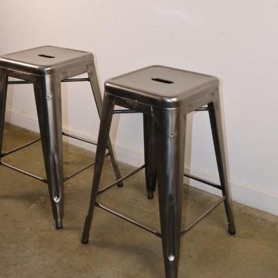 Set of 2 Tolix Metal Counter Height Bar Stools From Restoration Hardware