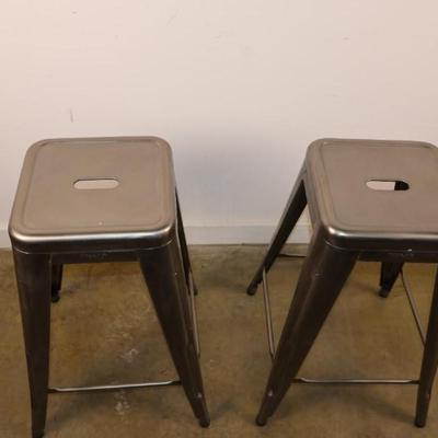 Set of 2 Tolix Metal Counter Height Bar Stools From Restoration Hardware