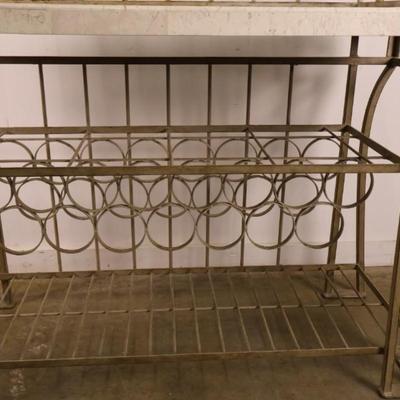 Metal Baker's Rack with Stone Top & Wine Rack