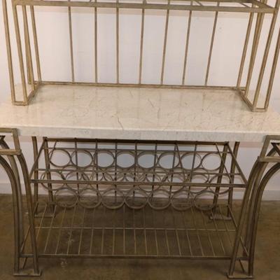 Metal Baker's Rack with Stone Top & Wine Rack