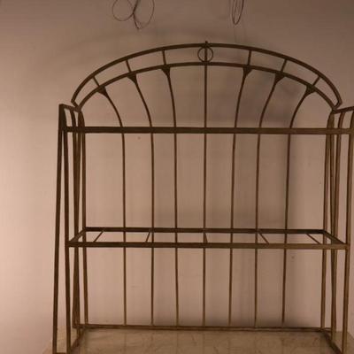 Metal Baker's Rack with Stone Top & Wine Rack