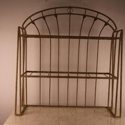 Metal Baker's Rack with Stone Top & Wine Rack