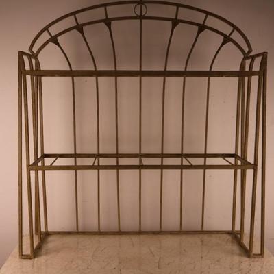 Metal Baker's Rack with Stone Top & Wine Rack