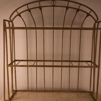 Metal Baker's Rack with Stone Top & Wine Rack
