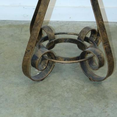 Metal Accent Table with Glass Top
