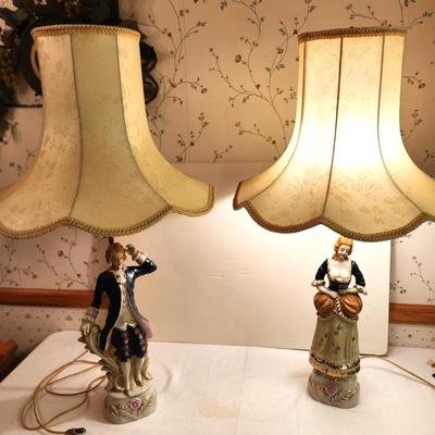 Lot #262 Nice Pair 1940's Figural Table Lamps