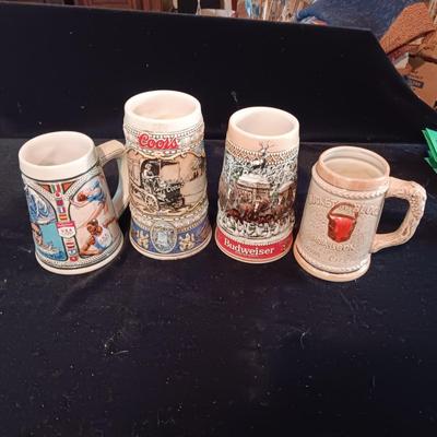 4 BEER STEINS