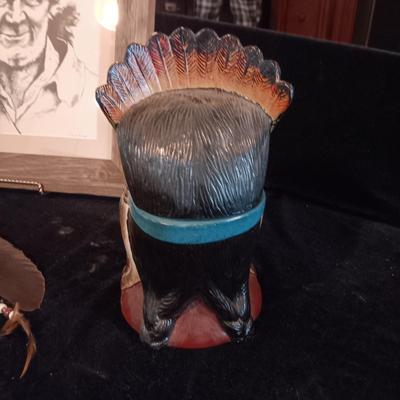 LIMITED EDITION INDIAN TOBACCO JAR, PICTURE OF AN OLDER MAN AND MORE