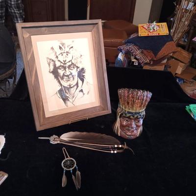 LIMITED EDITION INDIAN TOBACCO JAR, PICTURE OF AN OLDER MAN AND MORE