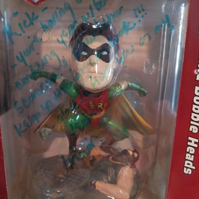 BATMAN'S "ROBIN" BOBBLEHEAD , KIDS MOVIES ON DVD AND 45's RECORDS