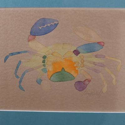 Signed Original Crab Watercolor by Tayewell