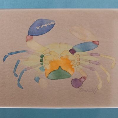 Signed Original Crab Watercolor by Tayewell