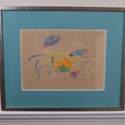 Signed Original Crab Watercolor by Tayewell