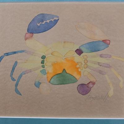 Signed Original Crab Watercolor by Tayewell