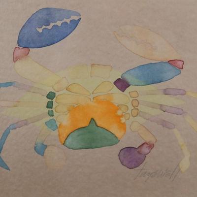 Signed Original Crab Watercolor by Tayewell