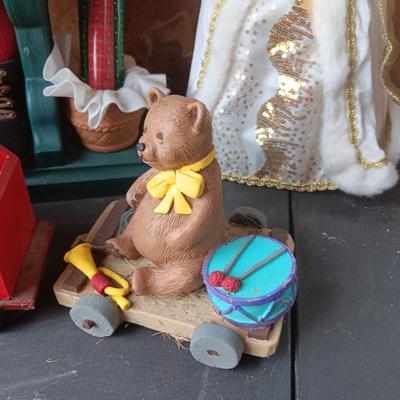MUSICAL, ANIMATED SANTA, WOODEN TRAIN & ANGEL TREE TOPPER