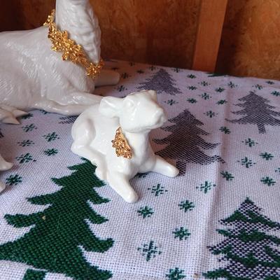 3 PORCELAIN REINDEER