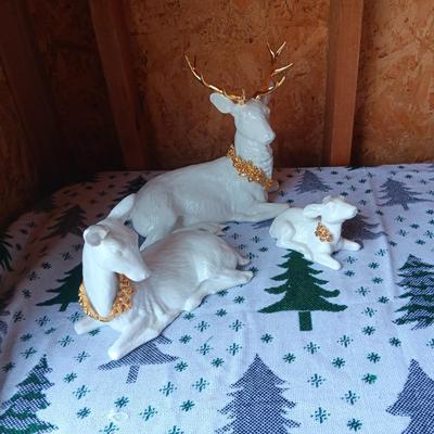 3 PORCELAIN REINDEER