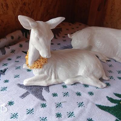 3 PORCELAIN REINDEER