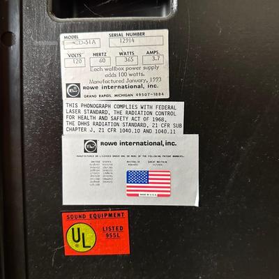 ROWE COIN OPERATED COMPACT DISC JUKEBOX, IT WORKS!