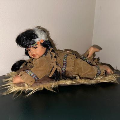 2 PORCELAIN NATIVE AMERICAN DOLLS