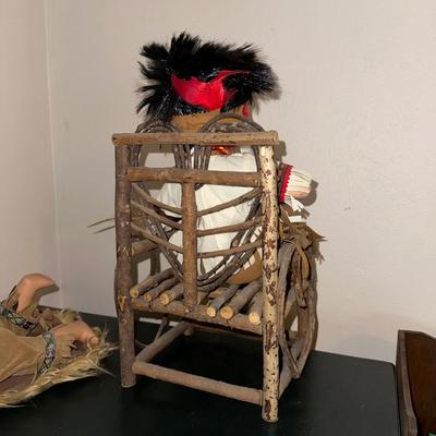 2 PORCELAIN NATIVE AMERICAN DOLLS