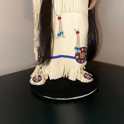 22" TALL PORCELAIN NATIVE AMERICAN DOLL