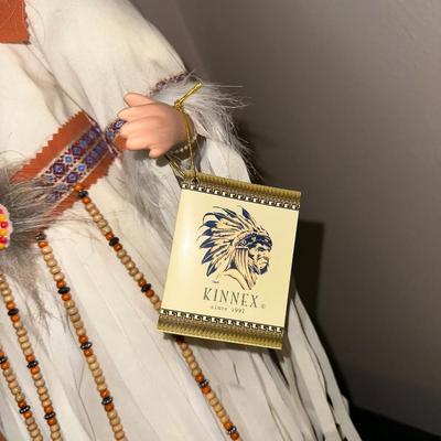 24" KINNEX PORCELAIN NATIVE AMERICAN DOLL